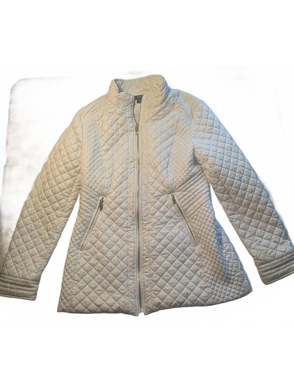Via Spiga Quilted White Jacket Size Small
